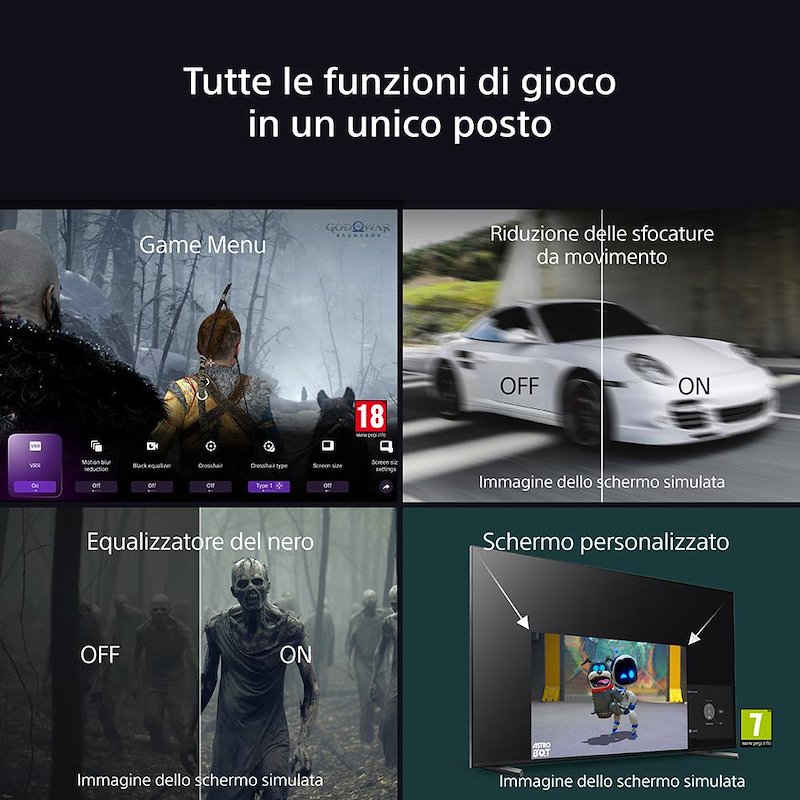 Sony TV MiniLED 85" K85xr55bp.cei Nero