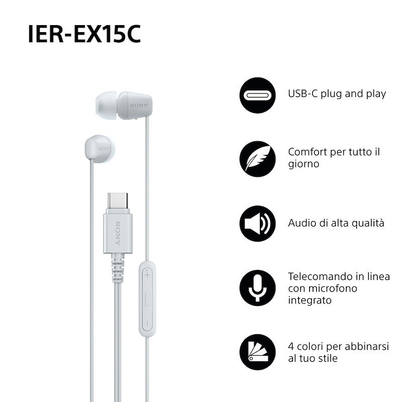 Sony Auricolari Ierex15cw.ce7 Bianco
