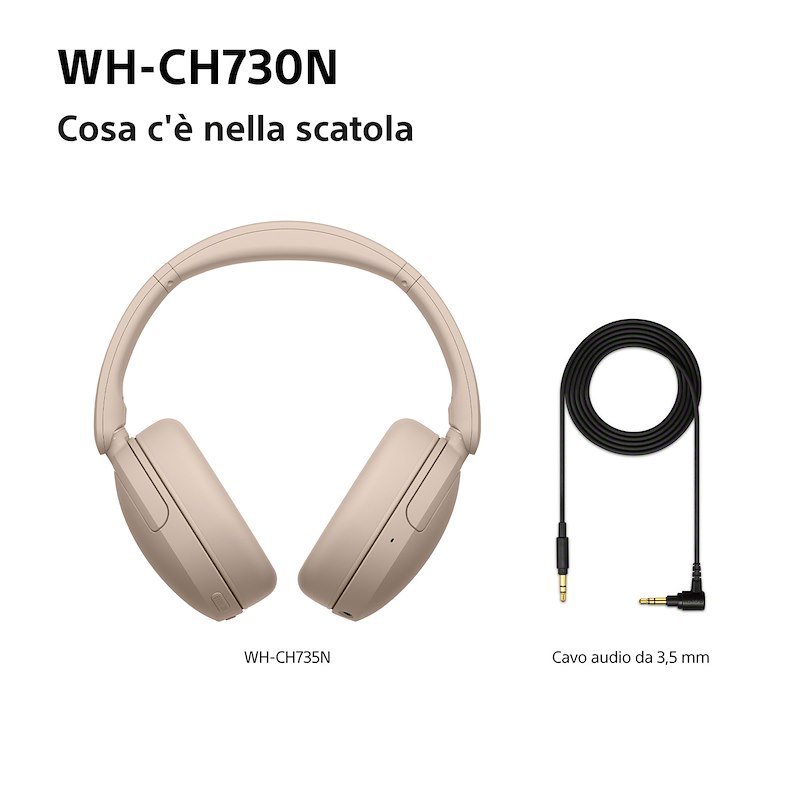 Sony Cuffie a padiglione chiuso Whch730nc.ce7 Beige