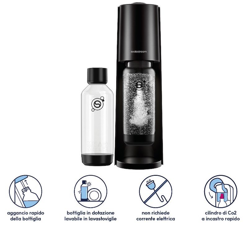 Sodastream Gasatore Classic 2 Bottiglie Black