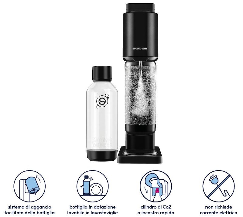 Sodastream Gasatore Fresh 2 Bottiglie Black
