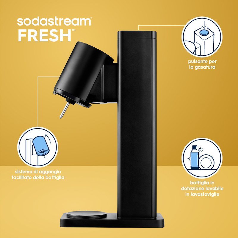 Sodastream Gasatore Fresh 2 Bottiglie Black