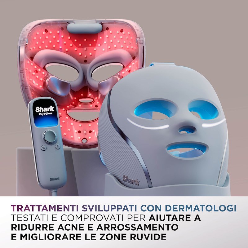 Shark Ninja Maschera Viso LED CryoGlow Bianco