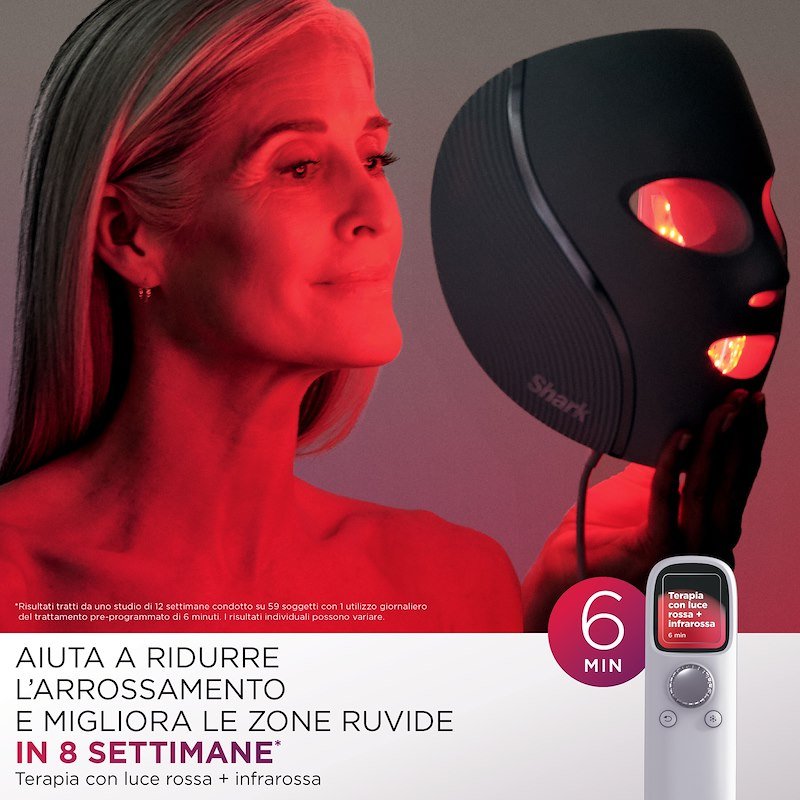 Shark Ninja Maschera Viso LED CryoGlow Bianco