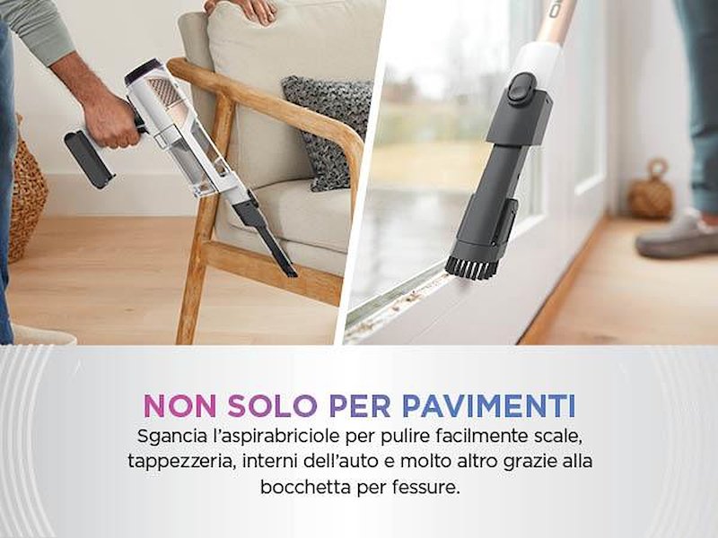 Shark Ninja Aspirapolvere senza filo Detect Pro con autosvuotamento bianco/rosa