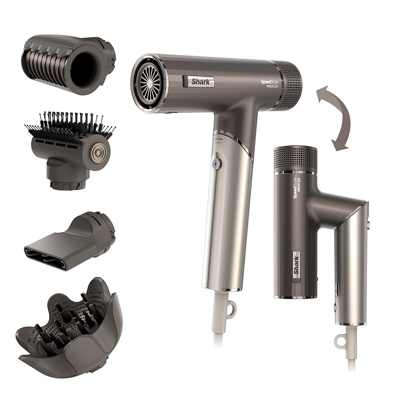 Shark Ninja Asciugacapelli e styler Speedstyle Pro Flex Moka metallizzato