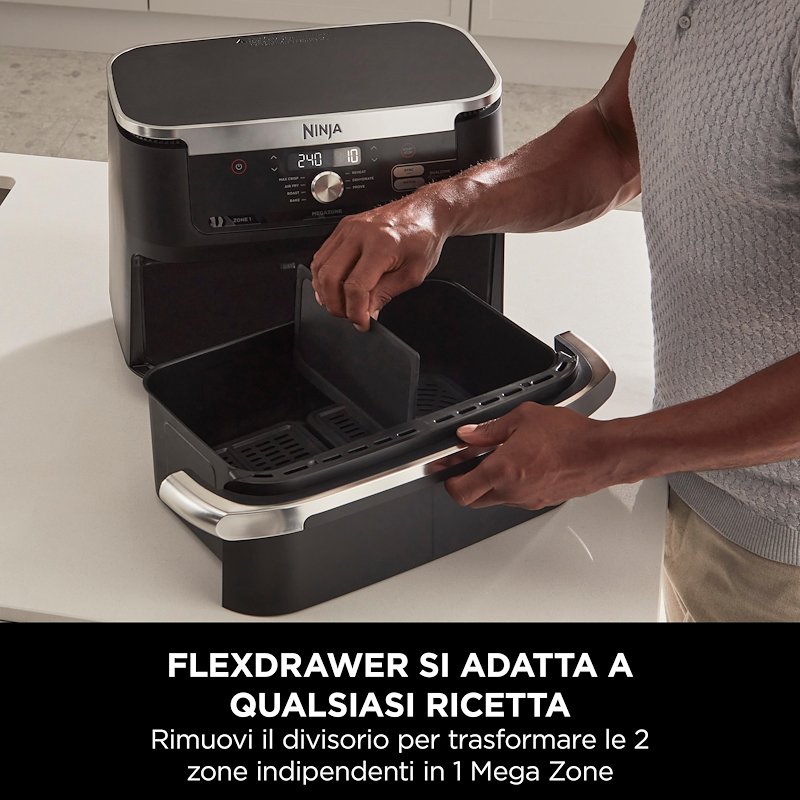 Shark Ninja Friggitrice ad aria Ninja Flexdrawer nero