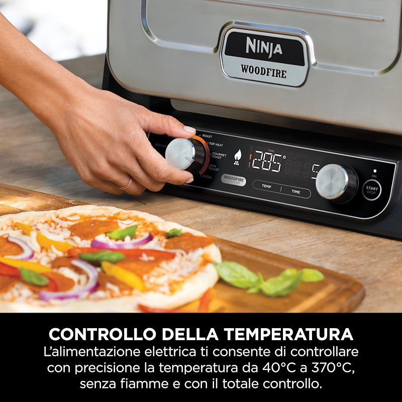 Shark Ninja Forno elettrico da esterno Ninja Woodfire con affumicatore NNJ.OO101EU
