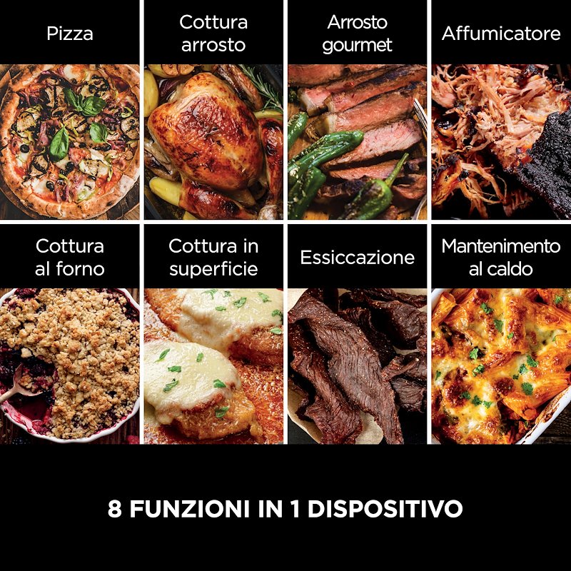 Shark Ninja Forno elettrico da esterno Ninja Woodfire con affumicatore NNJ.OO101EU