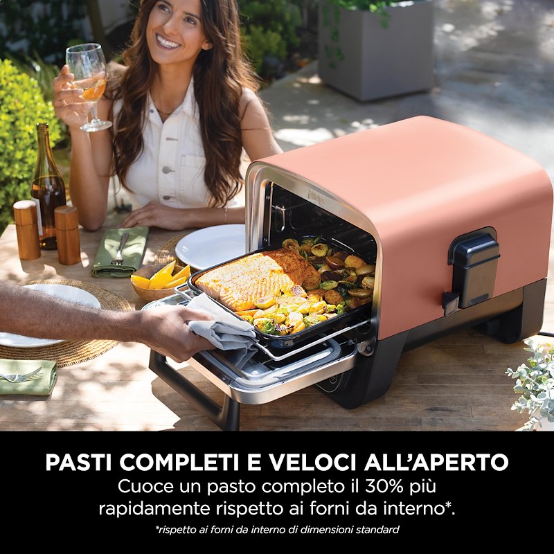 Shark Ninja Forno elettrico da esterno Ninja Woodfire con affumicatore NNJ.OO101EU