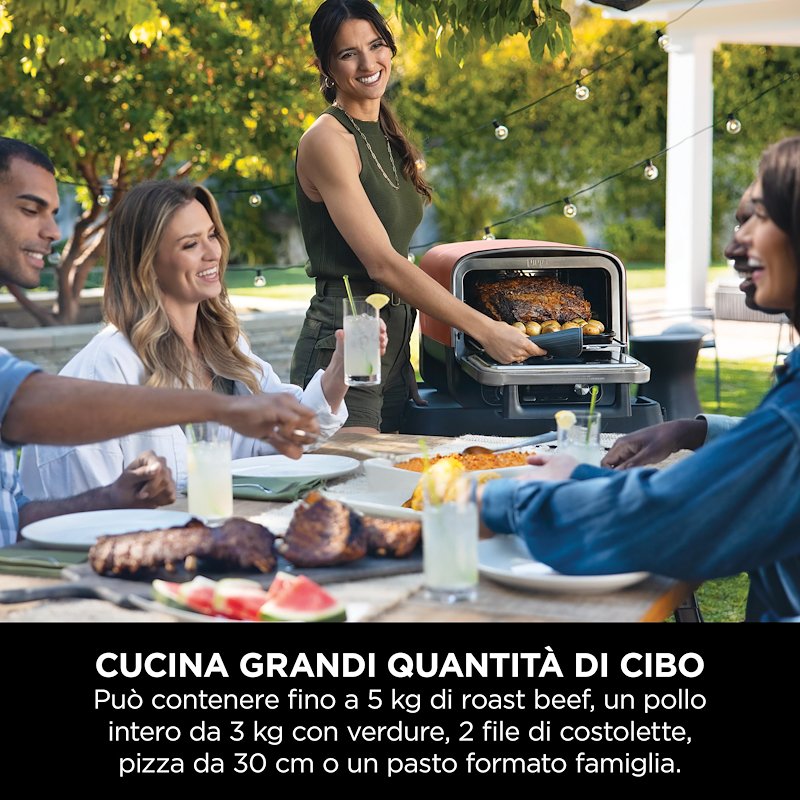 Shark Ninja Forno elettrico da esterno Ninja Woodfire con affumicatore NNJ.OO101EU