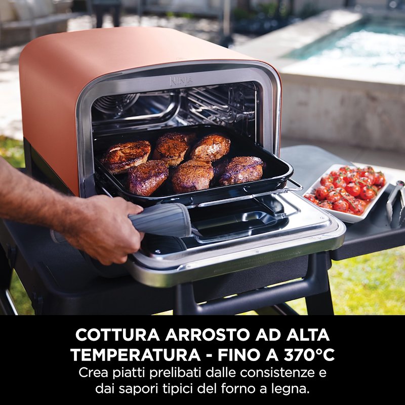 Shark Ninja Forno elettrico da esterno Ninja Woodfire con affumicatore NNJ.OO101EU