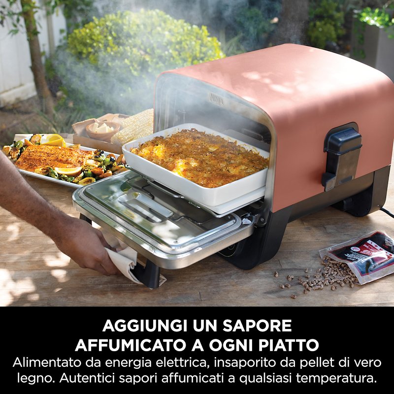 Shark Ninja Forno elettrico da esterno Ninja Woodfire con affumicatore NNJ.OO101EU