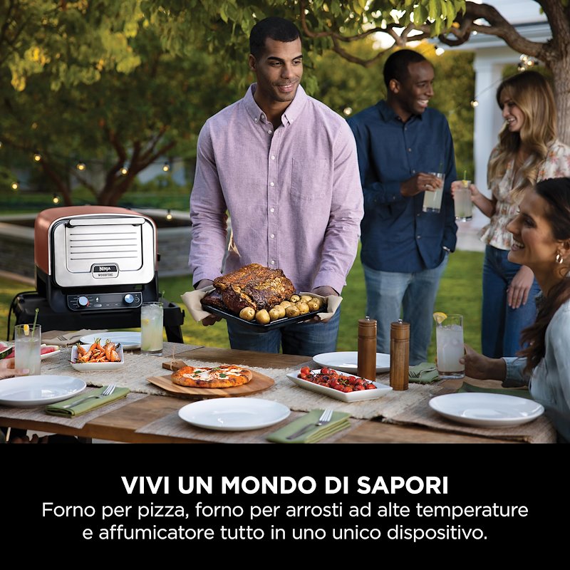Shark Ninja Forno elettrico da esterno Ninja Woodfire con affumicatore NNJ.OO101EU
