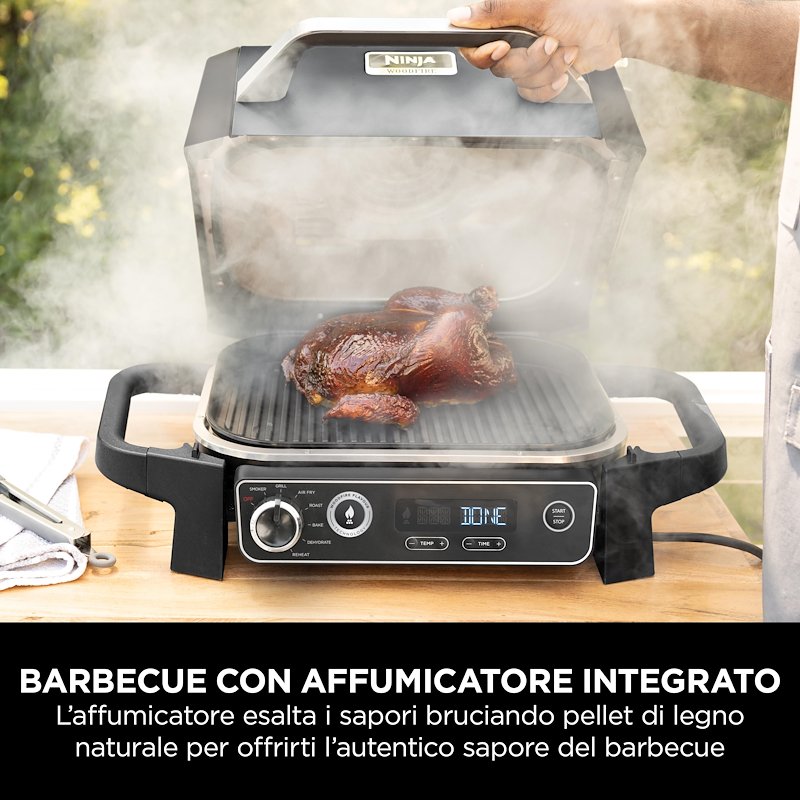 Shark Ninja Barbecue Elettrico Ninja Woodfire Con Affumicatore Og701eu