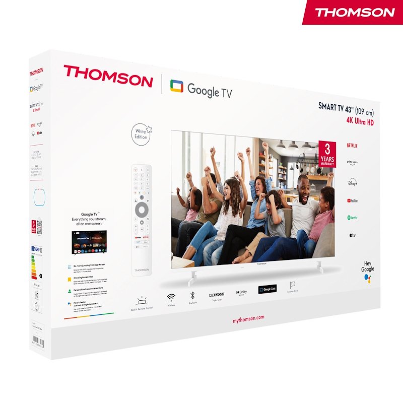 Thomson TV led 43" 43ug4s14w bianco