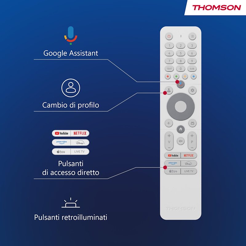 Thomson TV led 43" 43ug4s14w bianco
