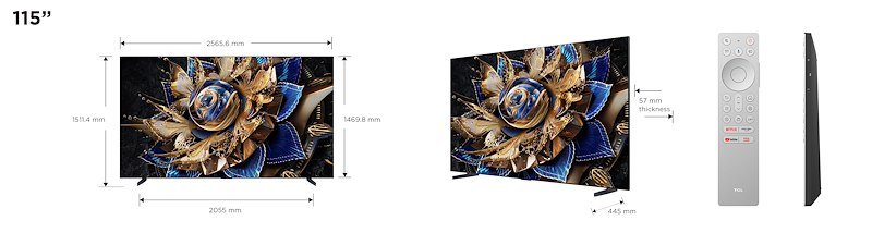 TCL TV LED 4K 115" 115x955 MAX Nero