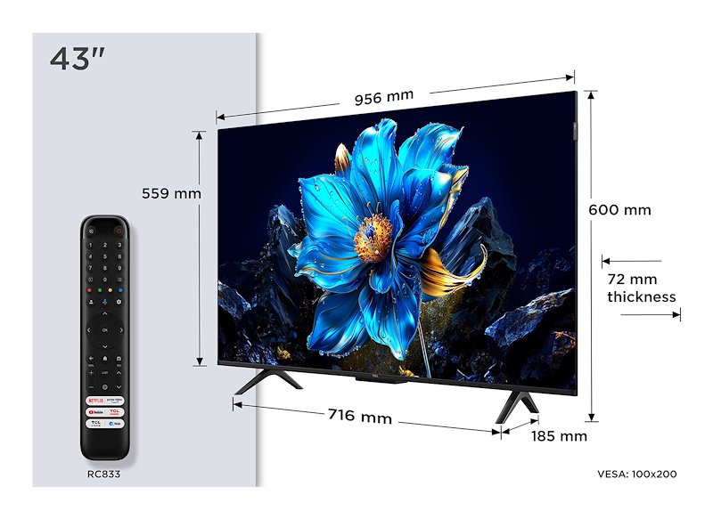 Tcl TV QLED 43" 43p79k metallico