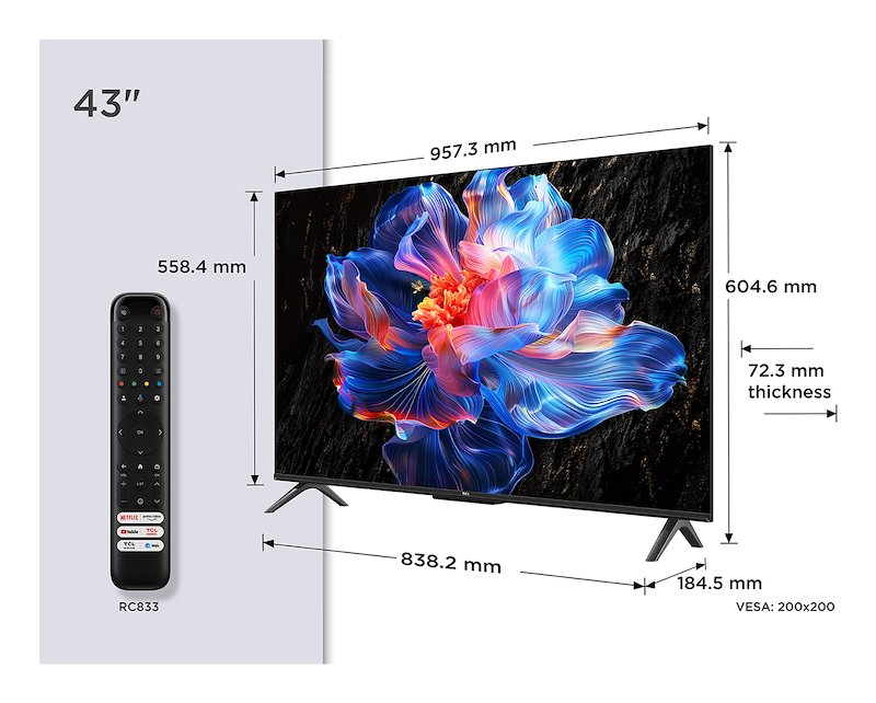 Tcl TV LED 43" 43p69k Nero