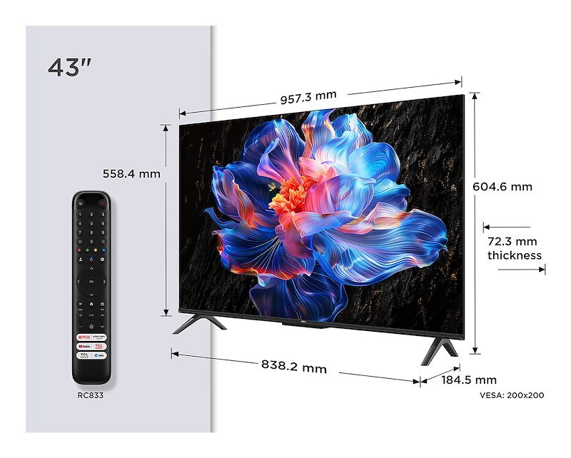 Tcl TV LED 43" 43p69k Nero