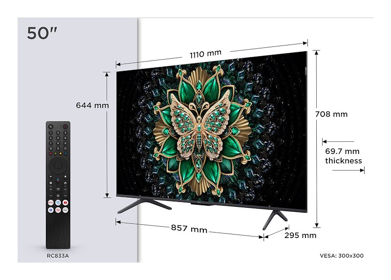 Tcl TV MINI LED 50" 50c69k Metallico