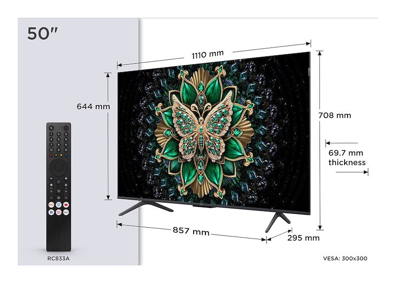 Tcl TV MINI LED 50" 50c69k Metallico