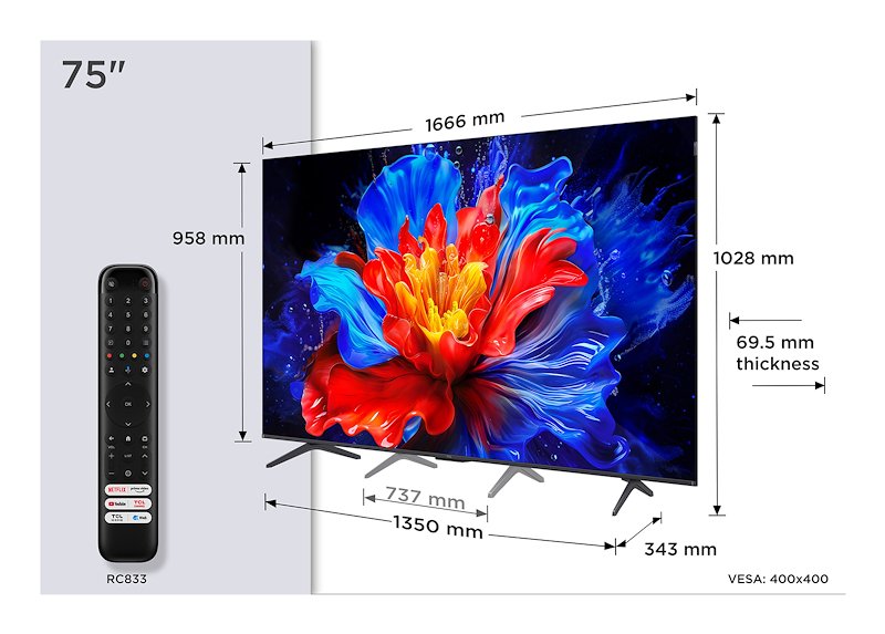 Tcl TV QLED 75" 75p89k Metallico
