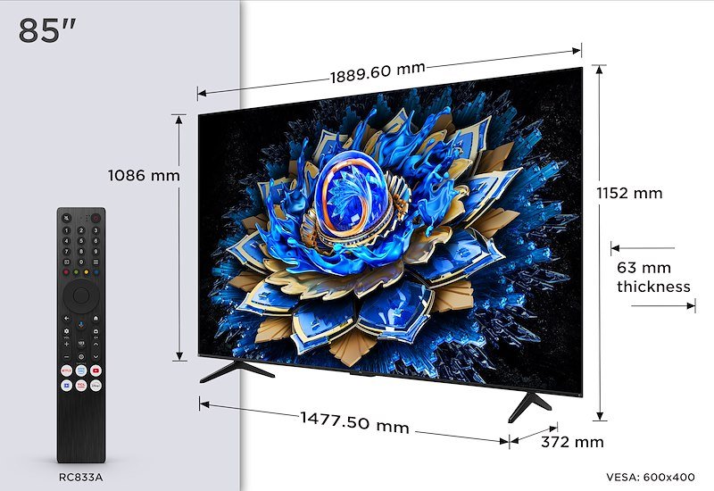 Tcl TV LED 85" 85t69c nero