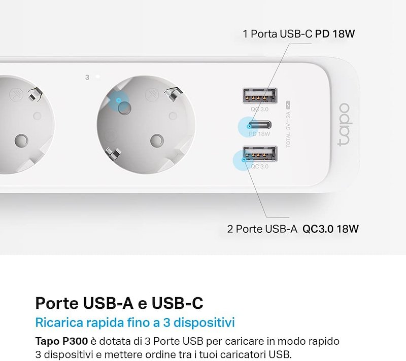 Tp-link Ciabatta MultiPresa WiFi Smart Tapo P300