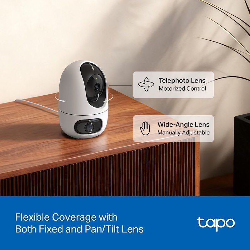 Tp-link Tapo C245d Telecamera Indoor 2K 3MP doppio obiettivo smart AI