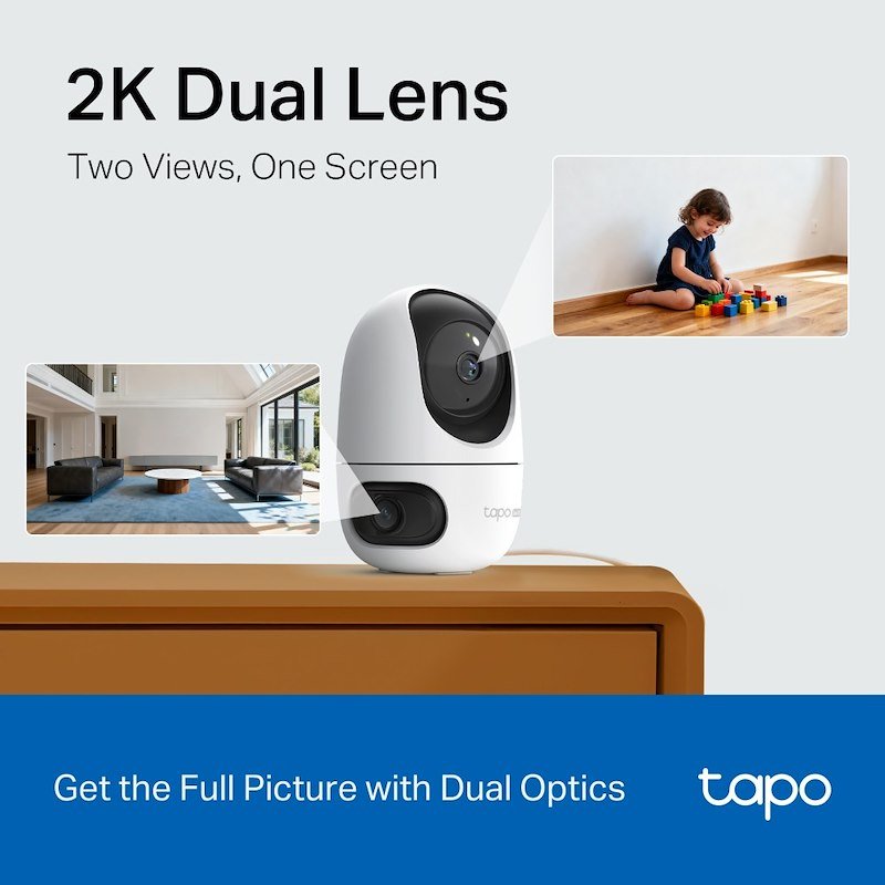 Tp-link Tapo C245d Telecamera Indoor 2K 3MP doppio obiettivo smart AI