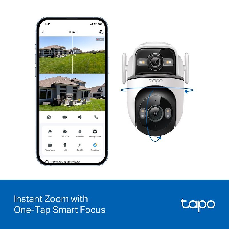 Tp-link Tc47 Telecamera di sicurezza Outdoor motorizzata con doppio obiettivo