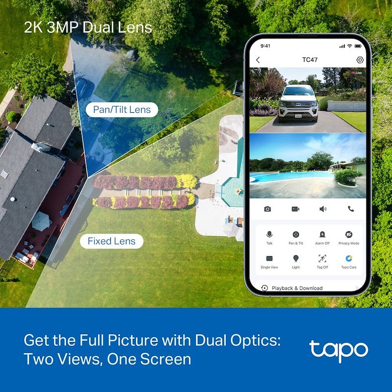 Tp-link Tc47 Telecamera di sicurezza Outdoor motorizzata con doppio obiettivo