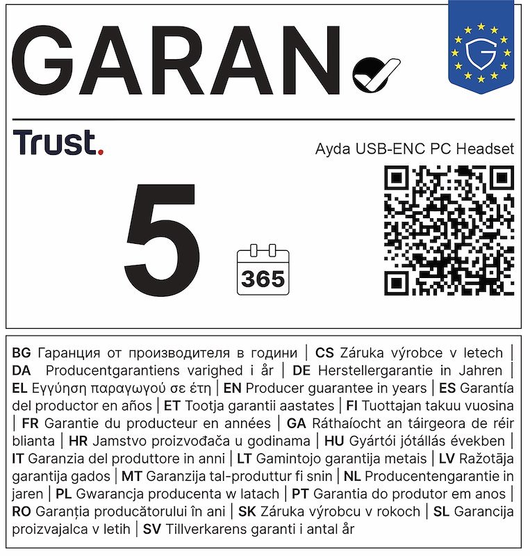 Trust Cuffie con Microfono 25089 Nero