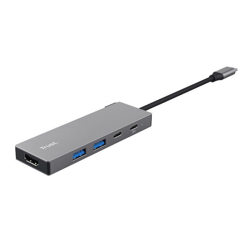 Trust Adattatore USB-C multiporta 5 in 1 DALYX Grigio