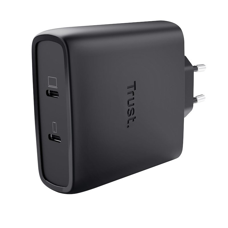 Trust Maxo Caricabatteria a 2 porte USB-C GaN da 100 W 25527 Nero