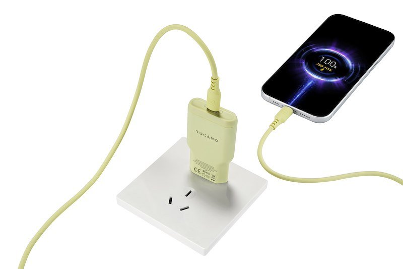 Tucano Caricabatterie One Power Kit 35w GaN Usb-c 60W Giallo