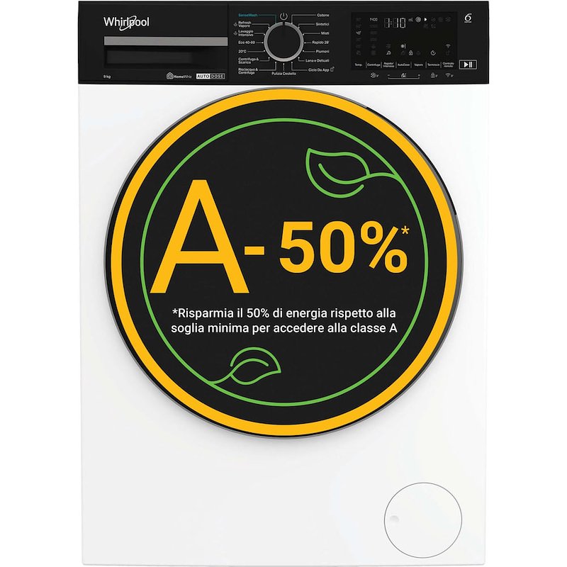 Whirlpool Lavatrice 9KG WPM 911W ADS IT Bianco