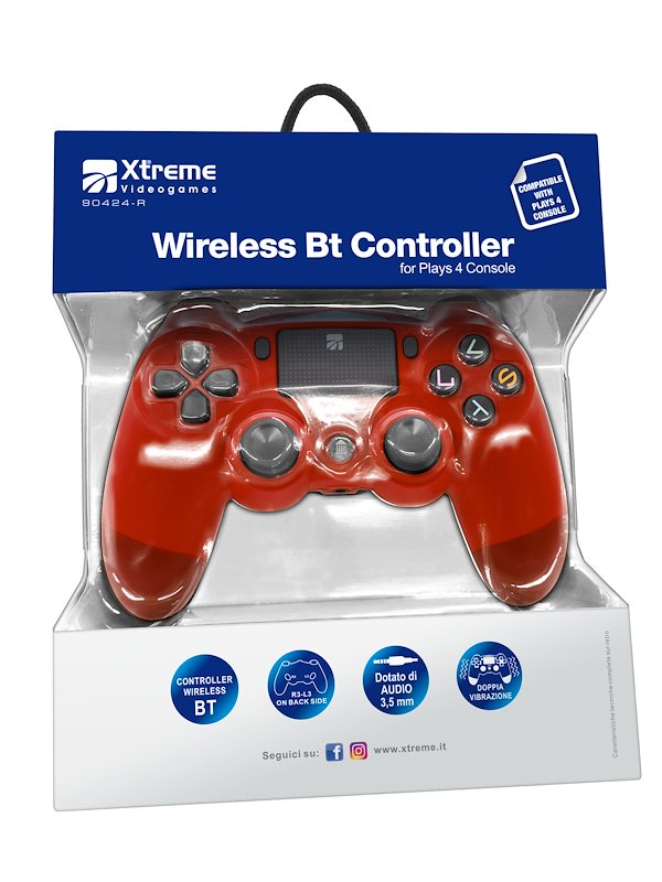 X-treme Ariete Informatica WIRELESS BT CONTROLLER 90424r rosso PLAYS 4