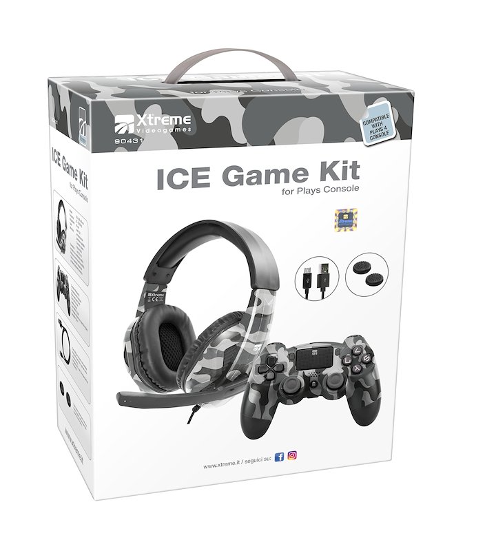 X-Treme  Ice Game Kit Cuffia+Pad Camouflage Grigio