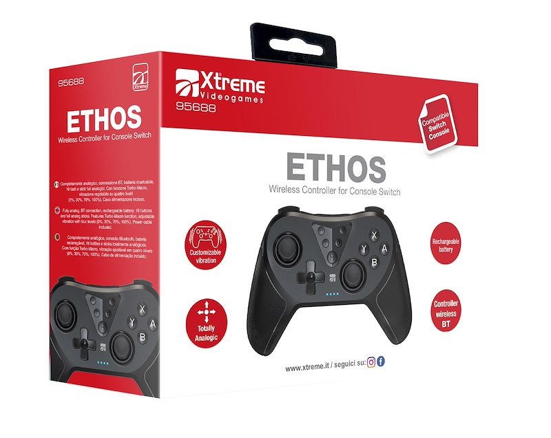 X-treme Joypad ETHOS switch wireless BT 95688 nero