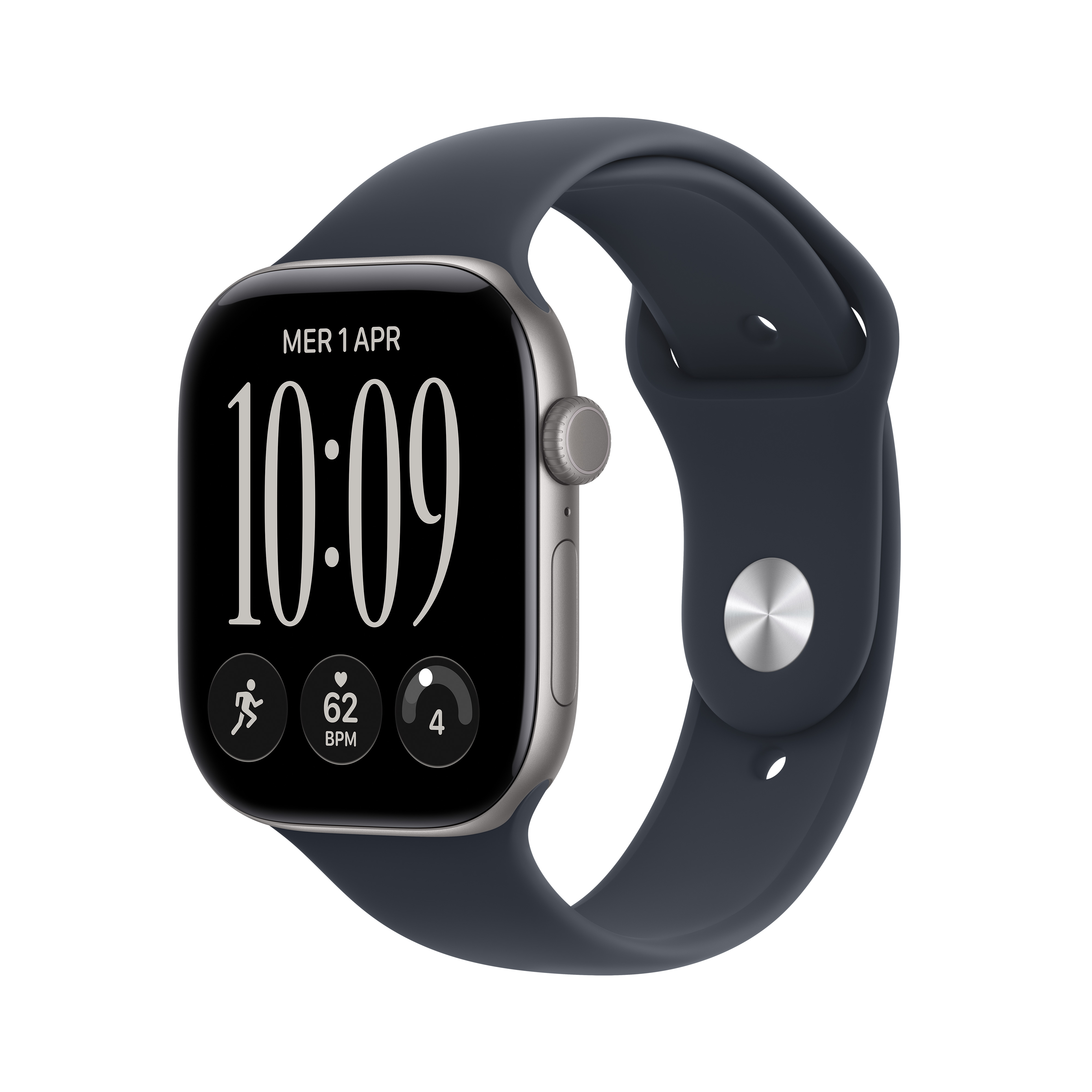 Apple Watch Series 12 GPS 42MM S/M Cassa Alluminio Grigio siderale e Sport Band Blu