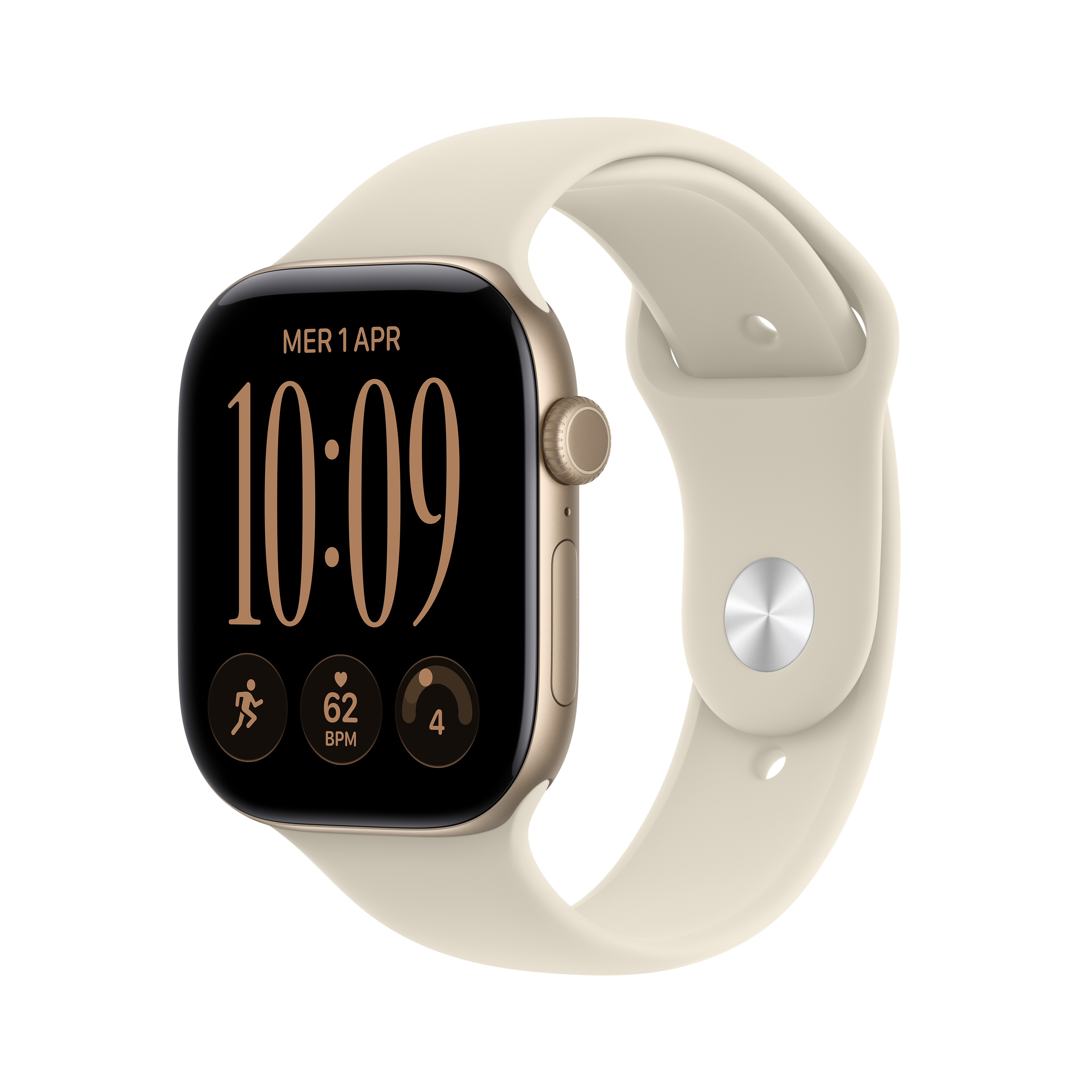 Apple Watch Series 12 GPS+Cellular 42MM S/M Cassa Alluminio Oro chiaro e Sport Band Sabbia