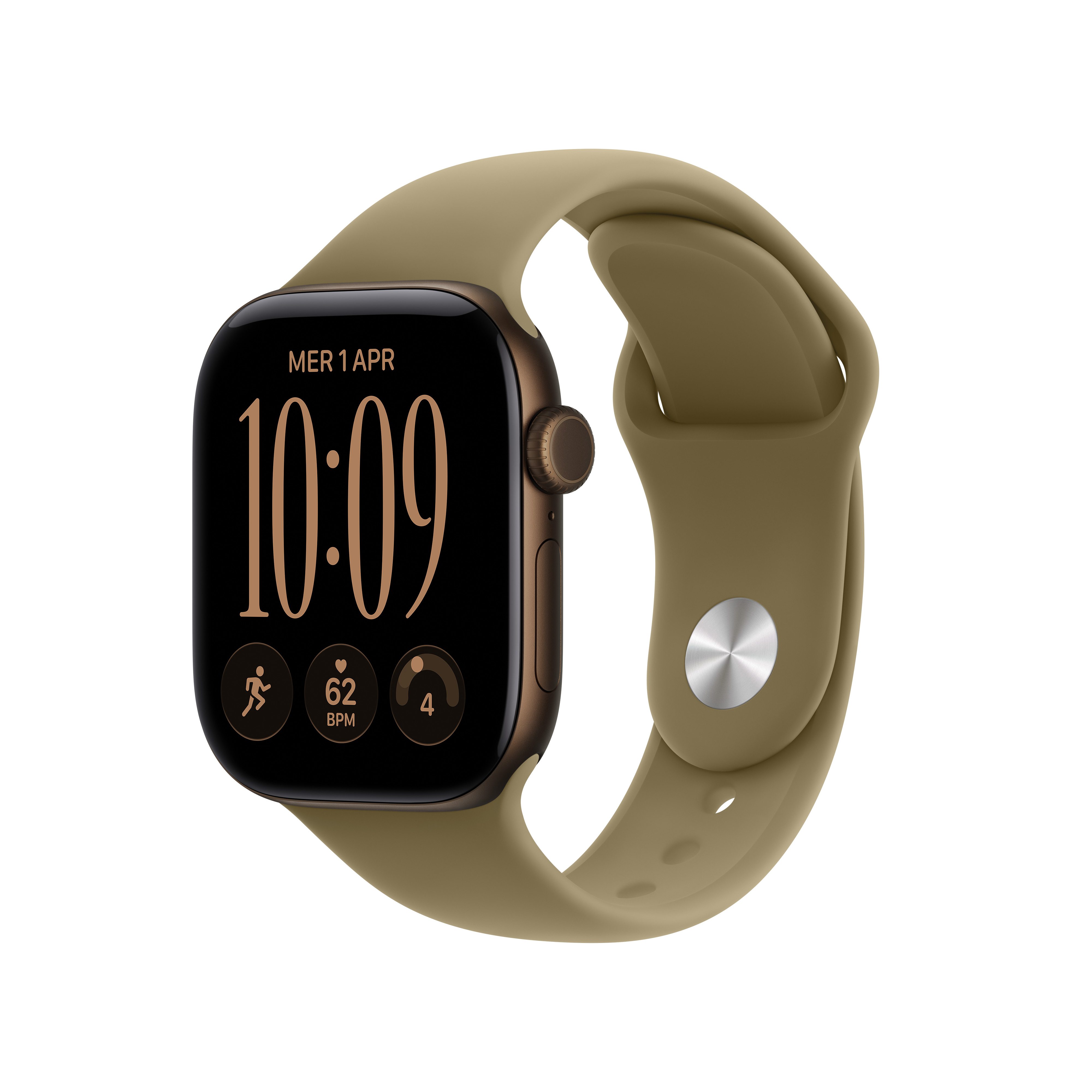 Apple Watch Series 12 GPS+Cellular 42MM S/M Cassa Alluminio Bronzo scuro e Sport Band Oliva