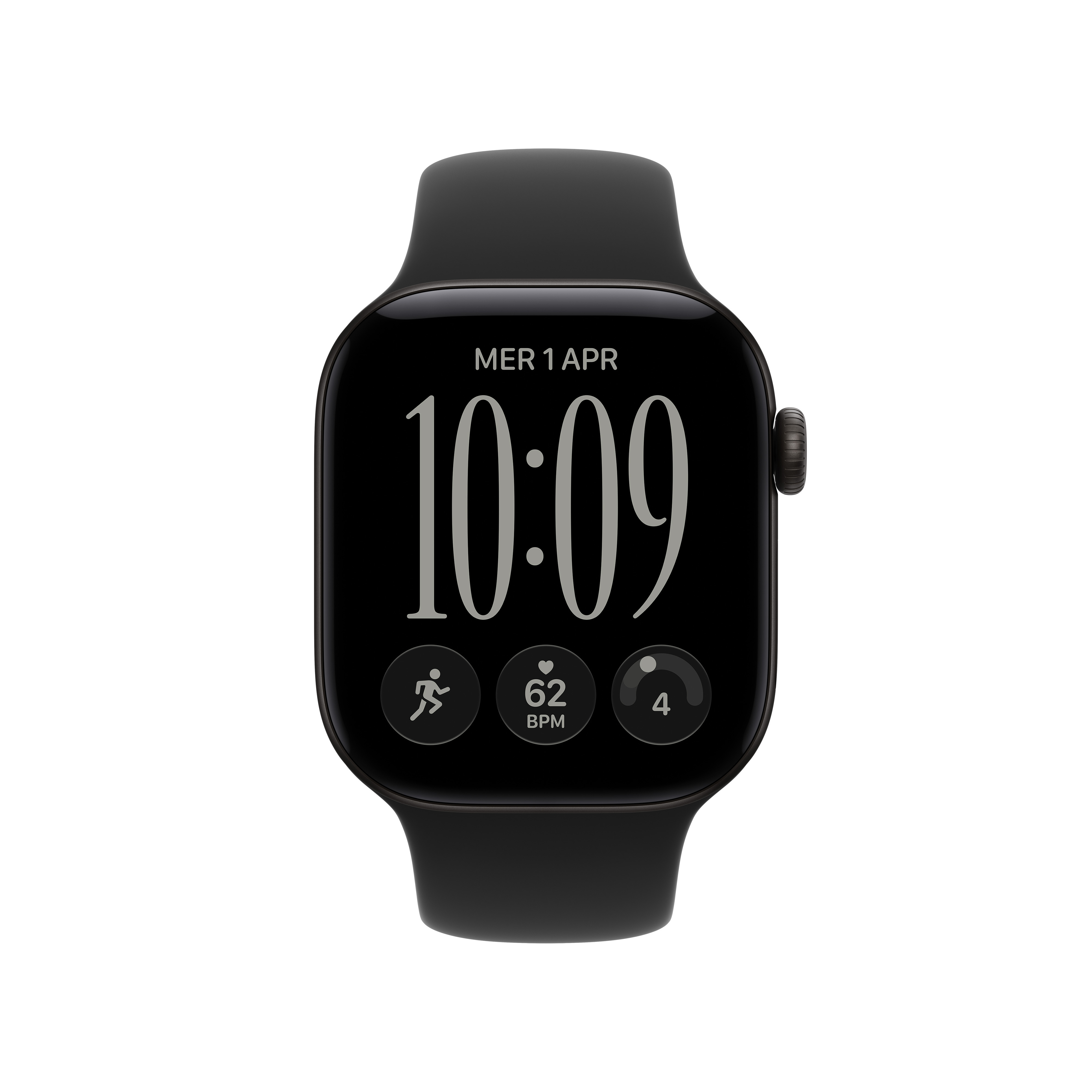 Apple Watch Series 12 GPS 42MM M/L Cassa Alluminio Nera e Sport Band Nero