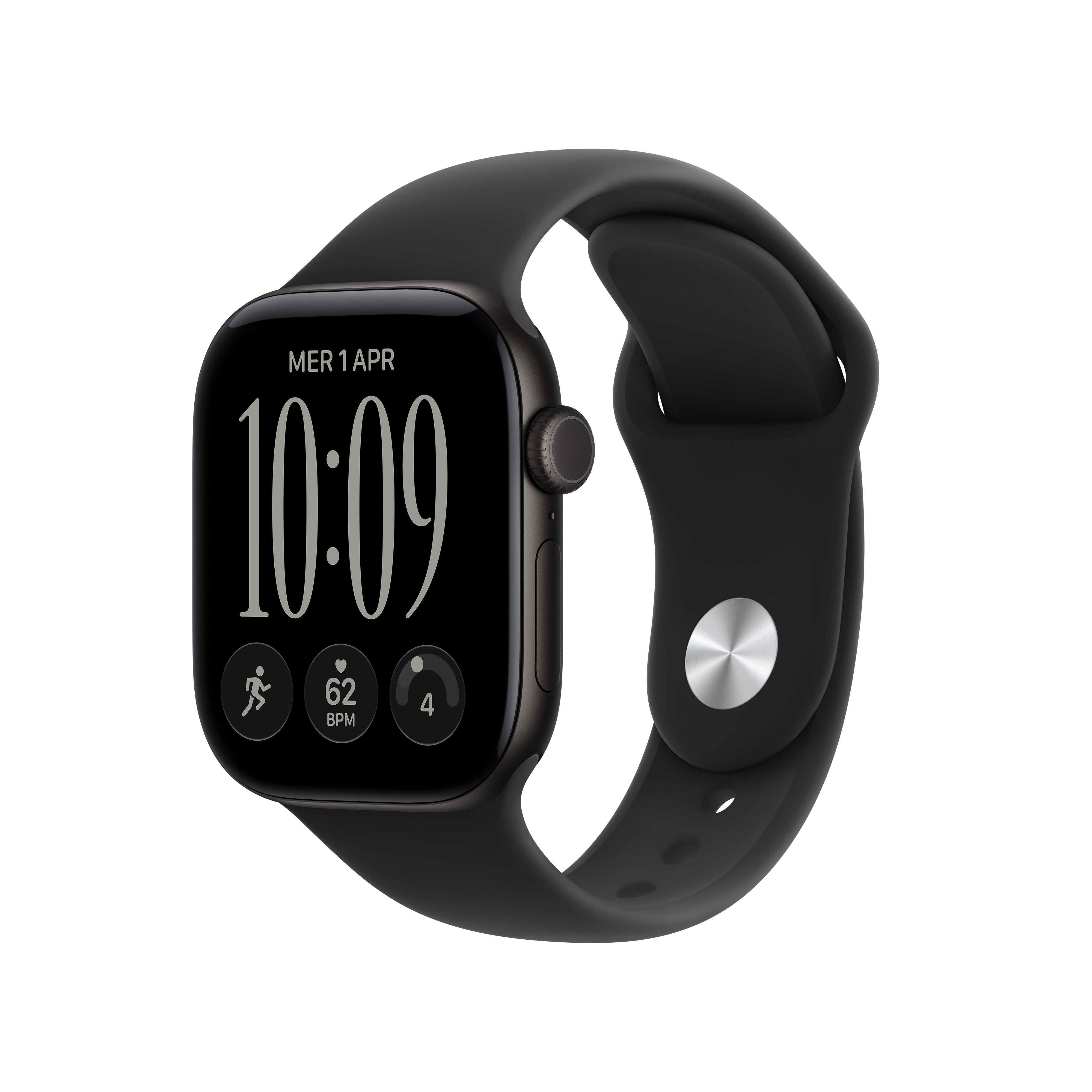 Apple Watch Series 12 GPS 42MM M/L Cassa Alluminio Nera e Sport Band Nero