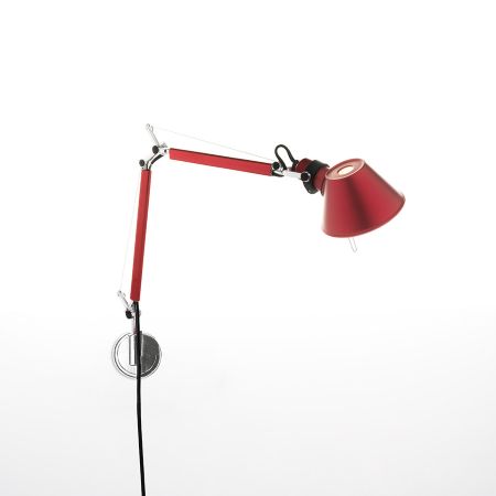 Artemide - Tolomeo Micro Parete Rosso Anodizzato - Corpo Lampada
