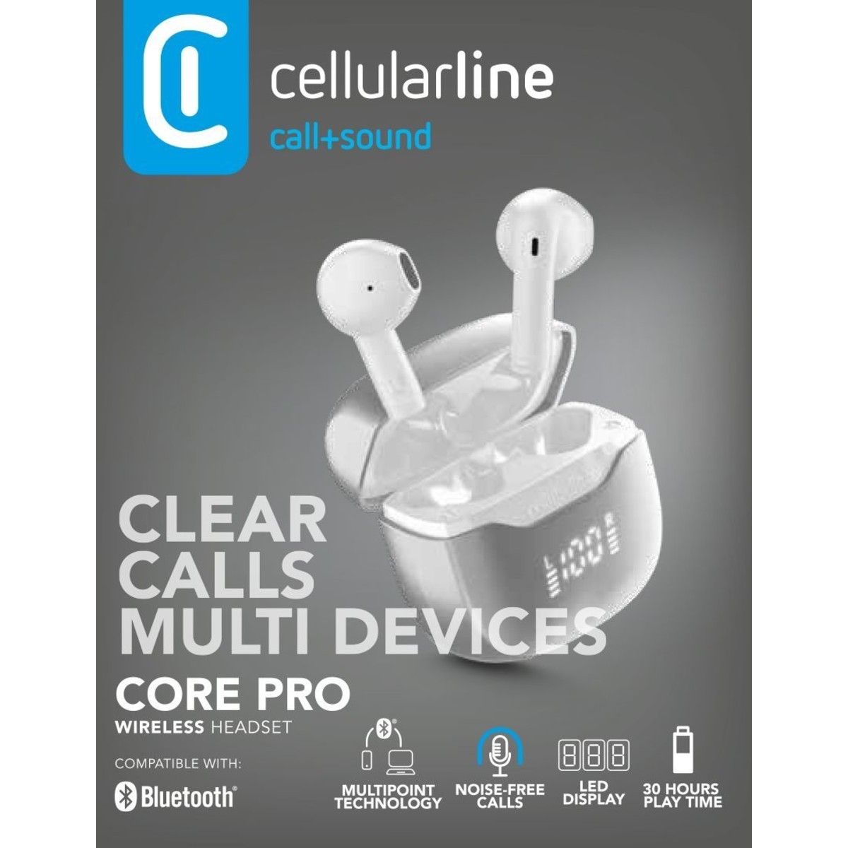 Cellularline Auricolari Bluetooth Core Pro Btcoreprotwsw Bianco