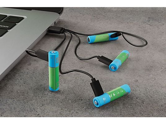 Cellularline 4 Pile Ricaricabili AAA usb-c